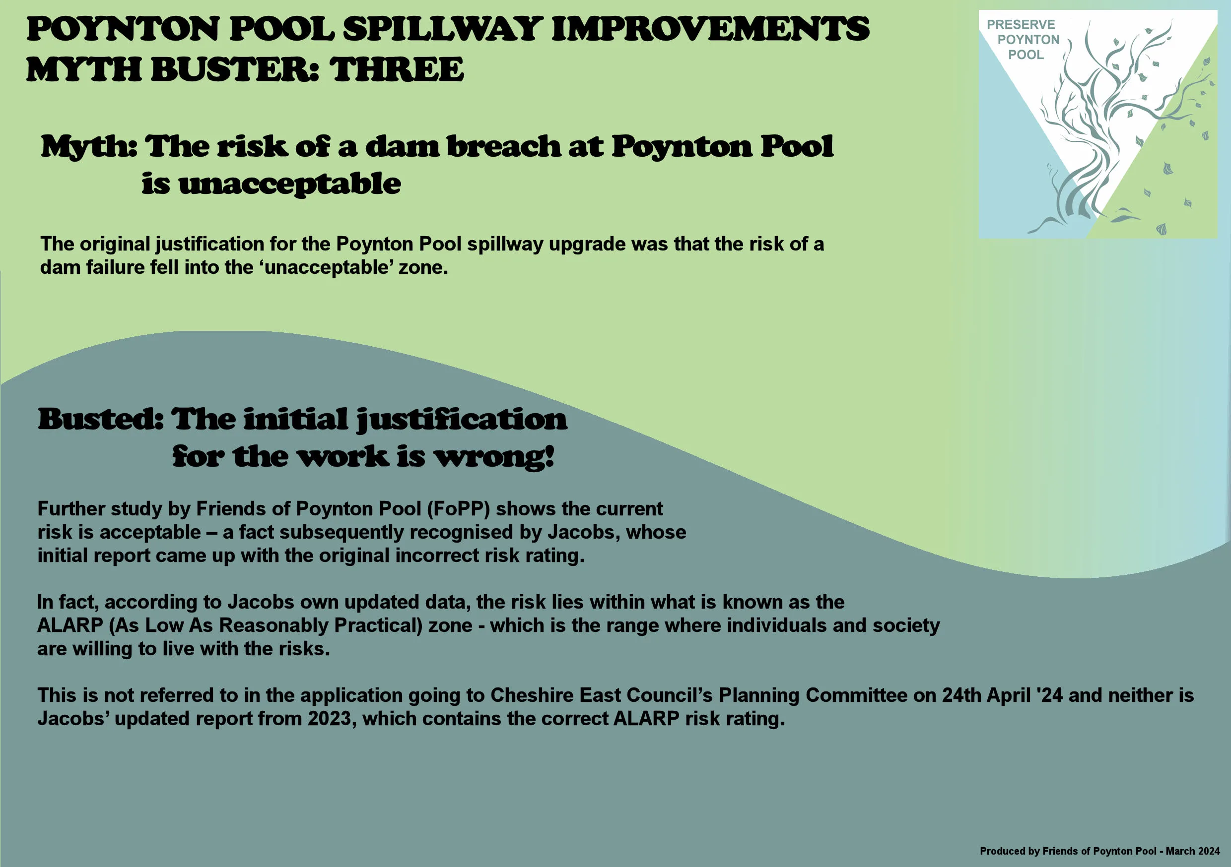Myth Three: The risk of a dam breach at Poynton Pool is unacceptable